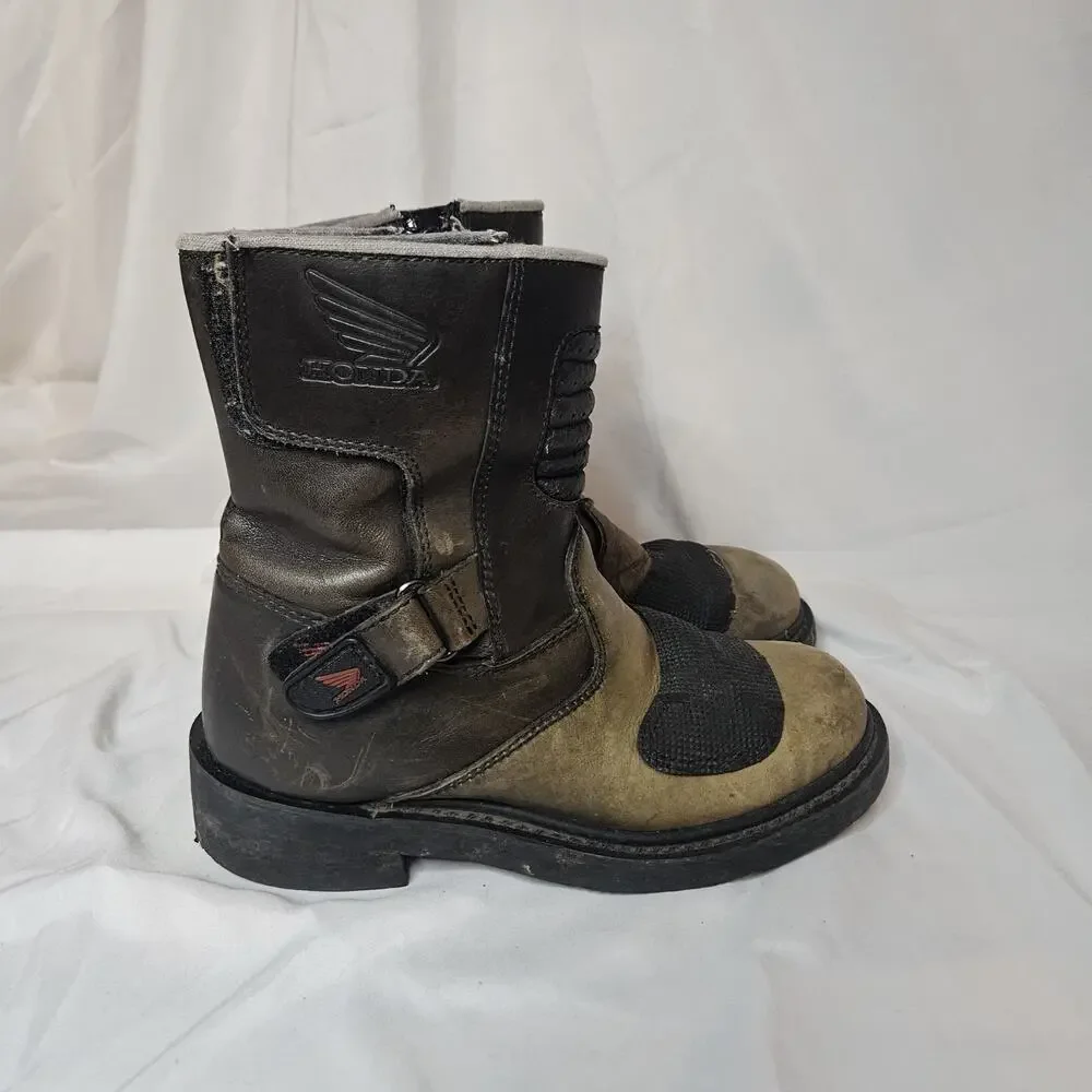RED WING LEATHER EMBROIDERED MOTORCYCLE BOOTS WOMEN 8